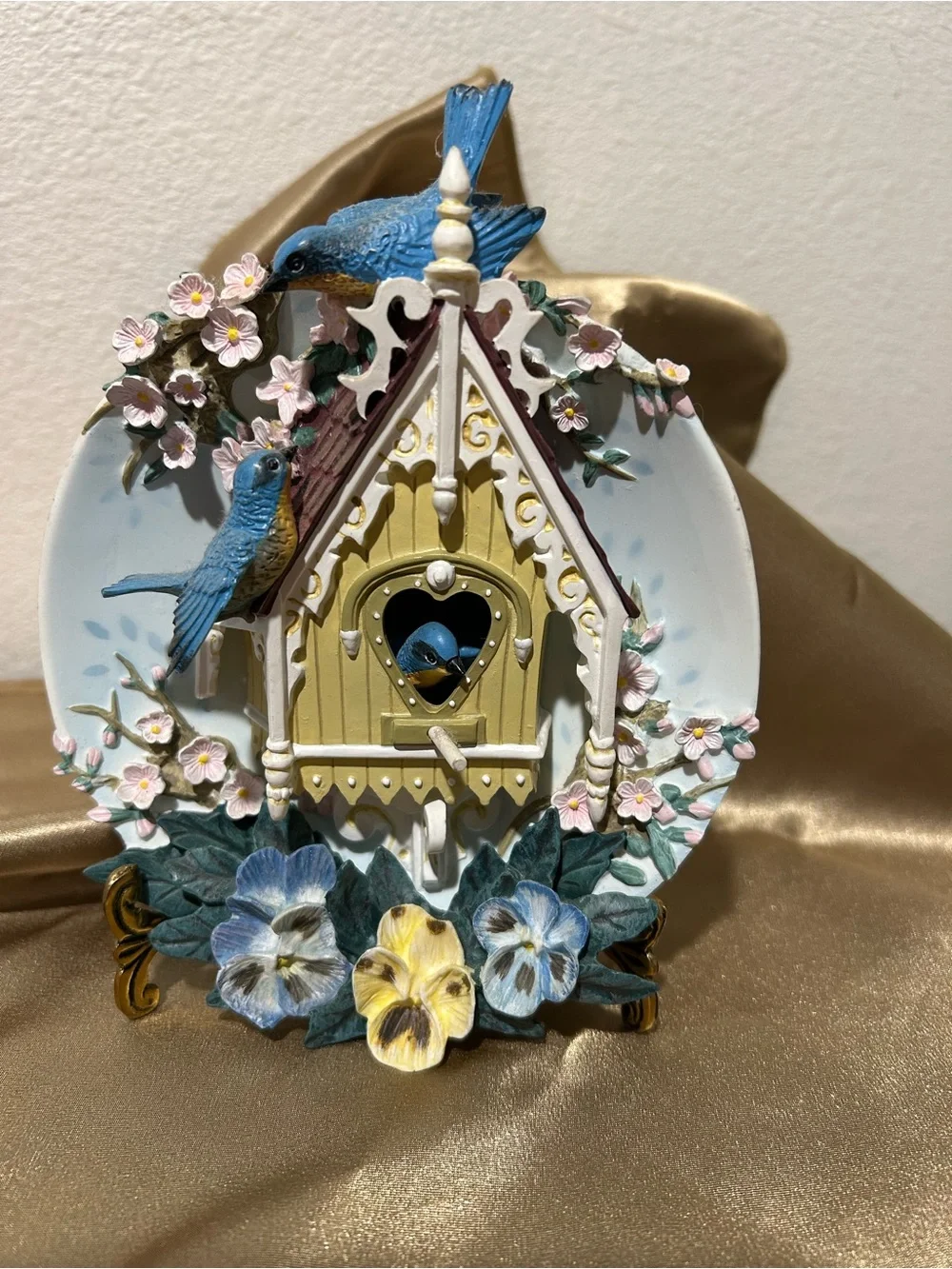The Bradford Exchange Vintage Blue, Yellow & White Birdhouse Wall Art